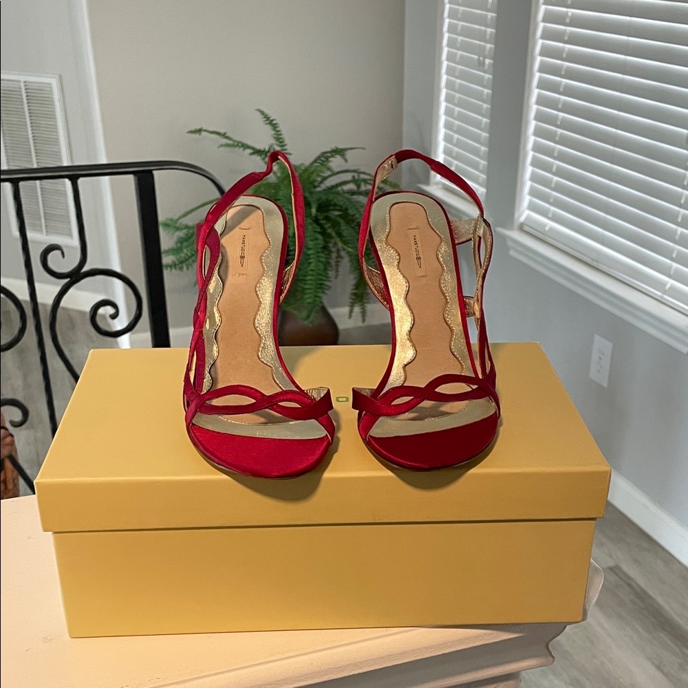 Max Studio Seahorse Red Strappy Heels